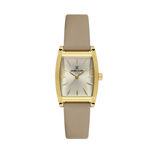 Daniel Klein Premium Beige Leather Watch for Women DK.1.14120-4 - Daniel Klein Saudi Arabia