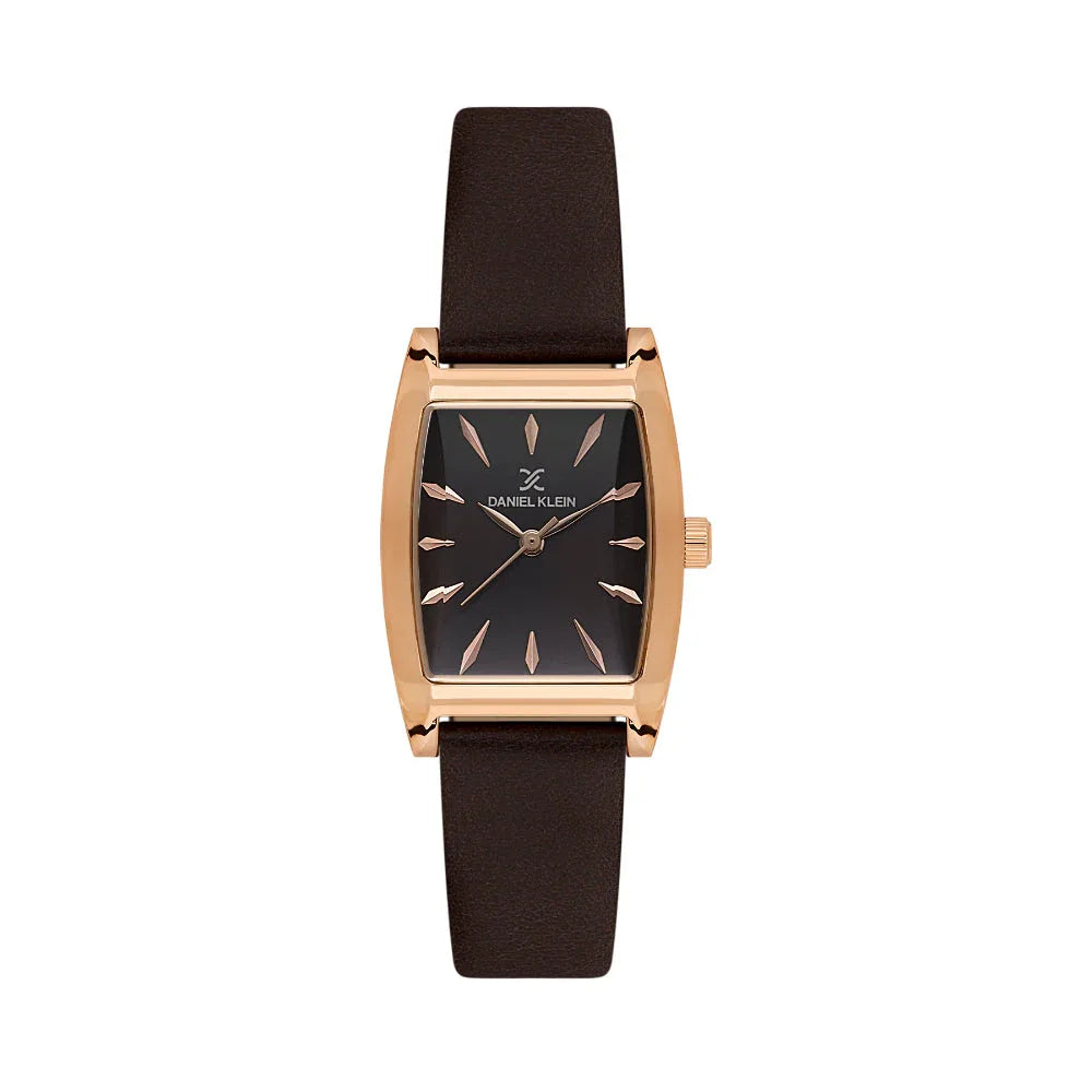 Daniel Klein Premium Dark Brown Leather Watch for Women DK.1.14120-5 - Daniel Klein Saudi Arabia