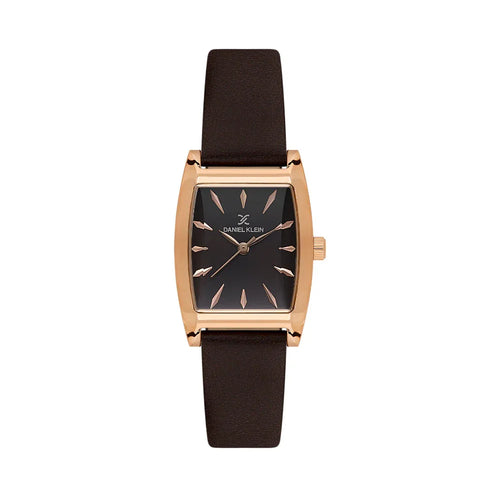 Daniel Klein Premium Dark Brown Leather Watch for Women DK.1.14120-5 - Daniel Klein Saudi Arabia