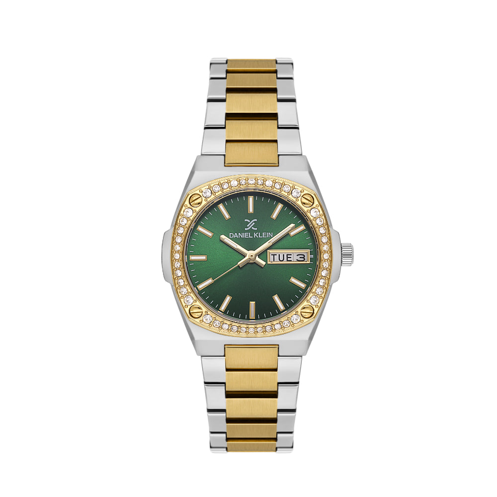 Daniel Klein Premium Silver and Gold Stainless Steel Watch for Women DK.1.14122-4