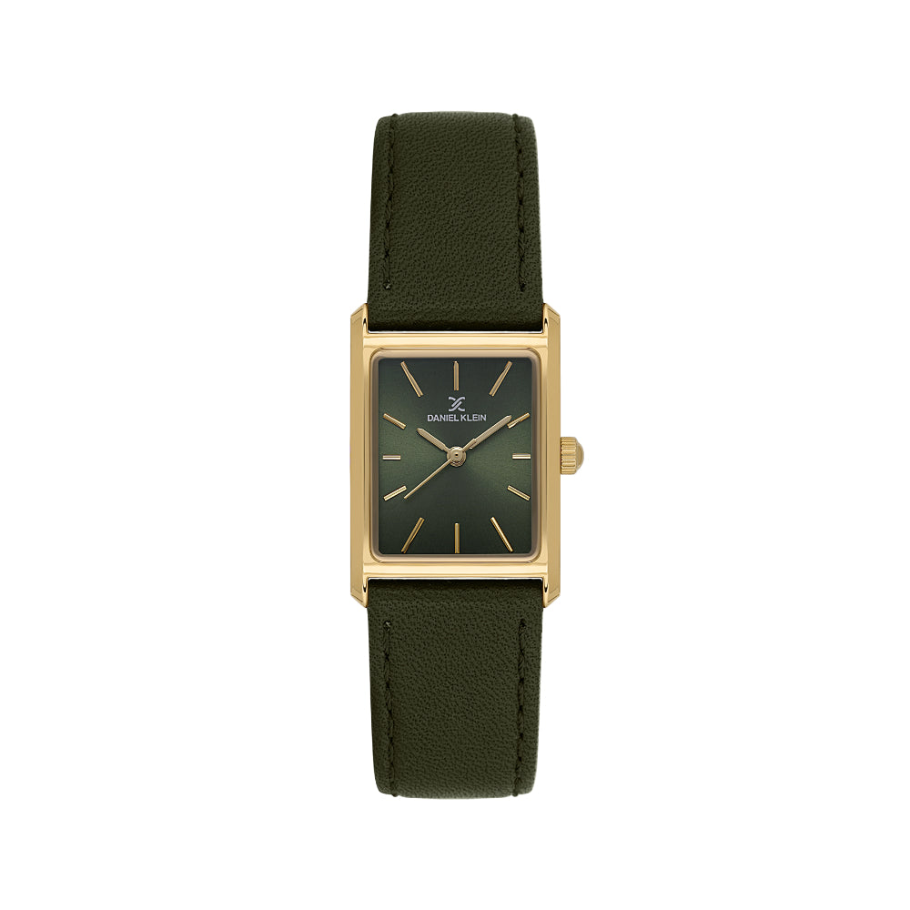Daniel Klein Premium Green Leather Watch for Women DK.1.14124-3