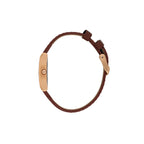 دانيال كلاين ساعة جلدية داكنة حمراء للنساء DK.1.14124-4