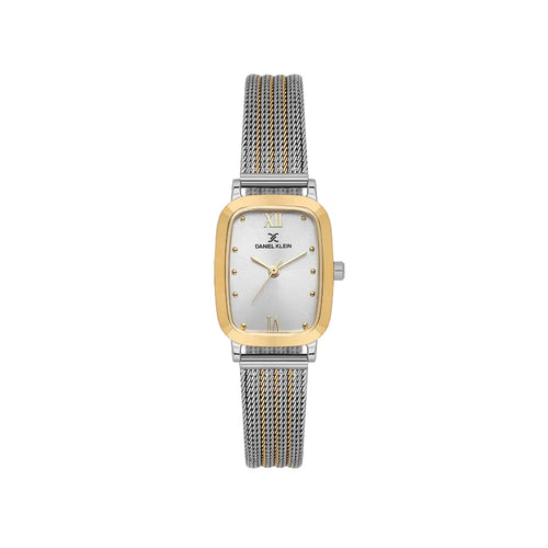Daniel Klein Premium Silver and Gold Mesh Band Watch for Women DK.1.14125-4 - Daniel Klein Saudi Arabia