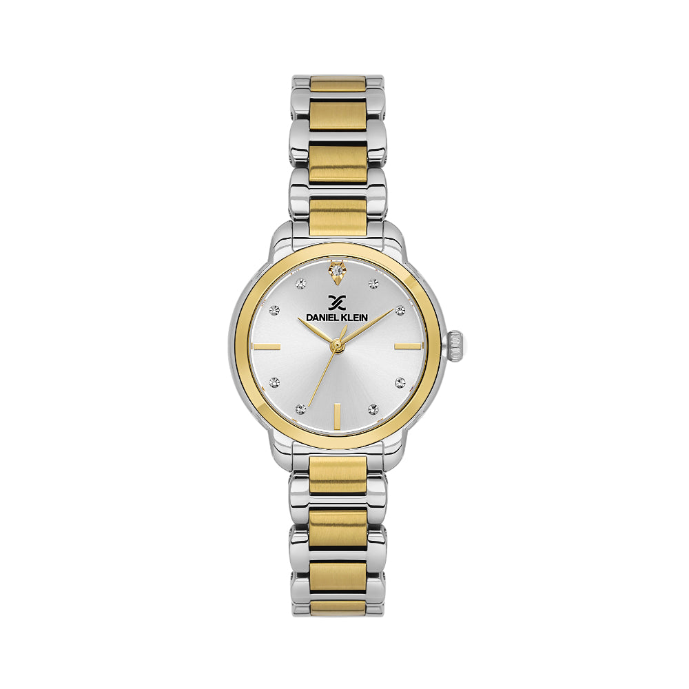 Daniel Klein Premium Silver and Gold Stainless Steel Watch for Women DK.1.14126-4