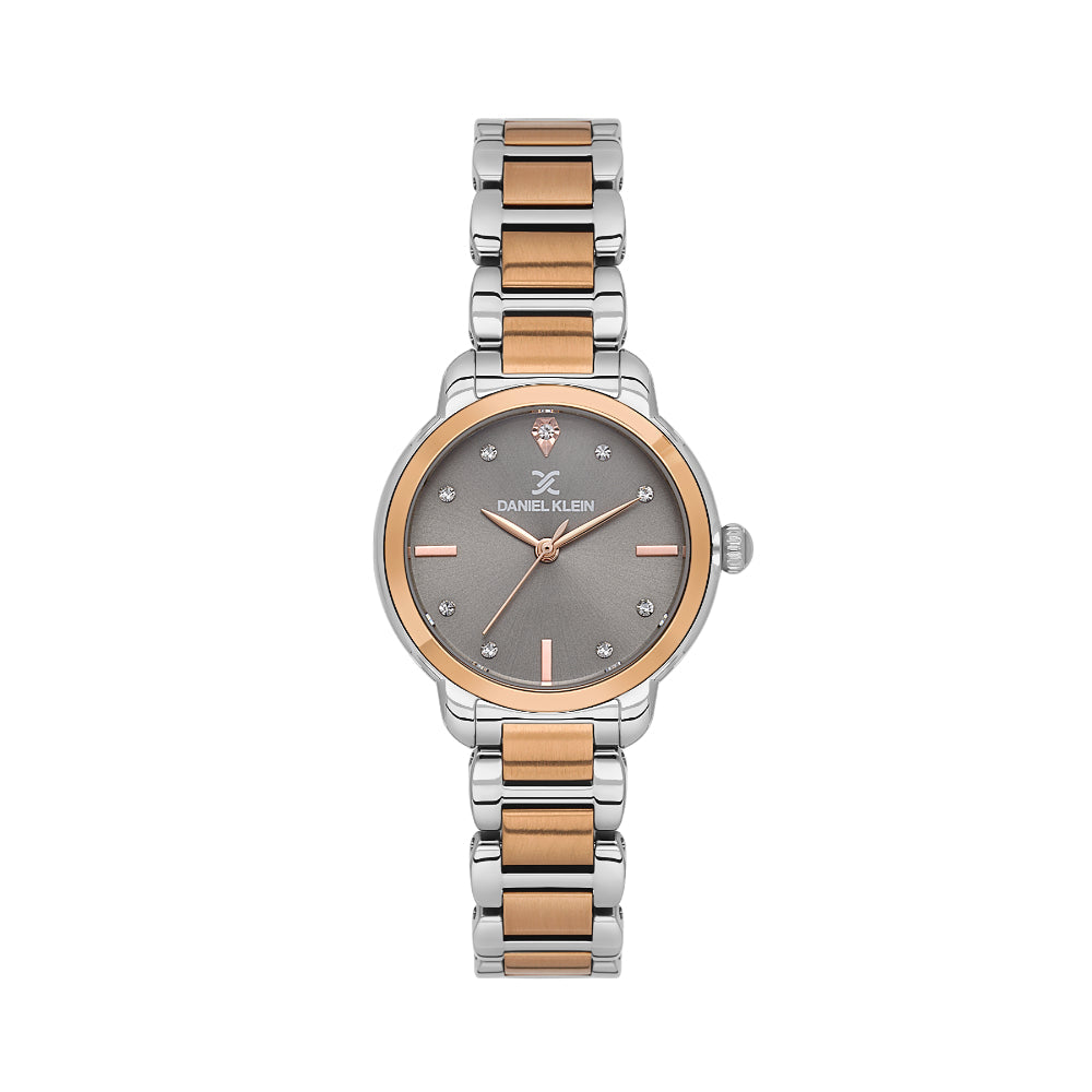 Daniel Klein Stainless Steel Silver and Rose Gold Watch for Women DK.1.14126-6