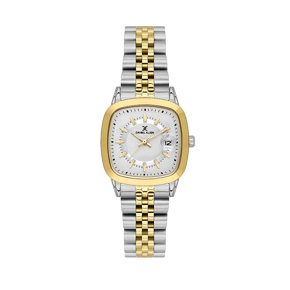 Daniel Klein Premium Silver and Gold Stainless Steel Watch for Women DK.1.14129-4