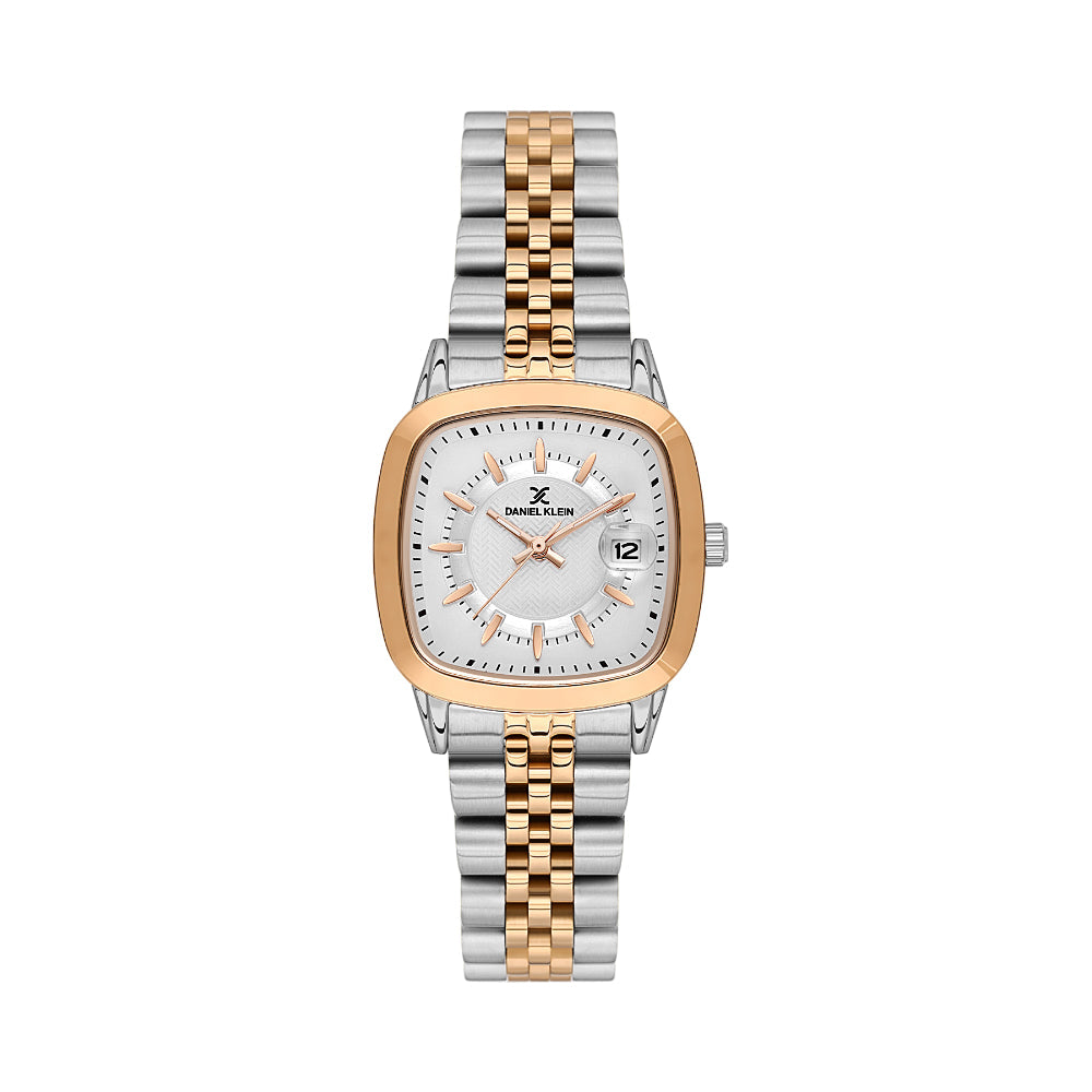 Daniel Klein Stainless Steel Silver and Rose Gold Watch for Women DK.1.14129-6