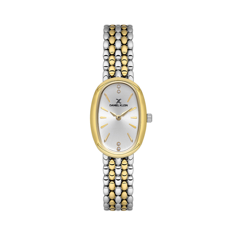 Daniel Klein Premium Silver and Gold Stainless Steel Watch for Women DK.1.14130-4