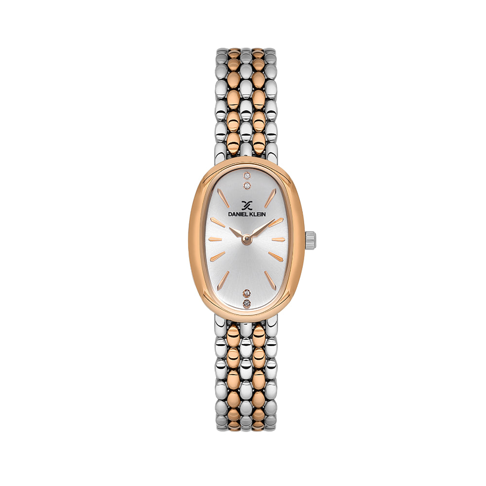 Daniel Klein Stainless Steel Silver and Rose Gold Watch for Women DK.1.14130-6
