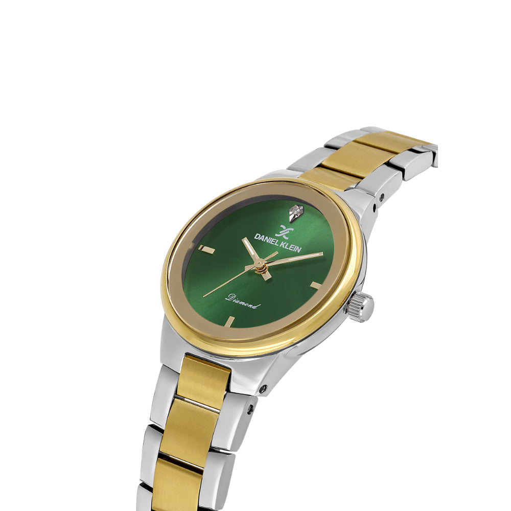 Daniel Klein Diamond Silver and Gold Stainless Steel Watch for Women DK.1.14136-4