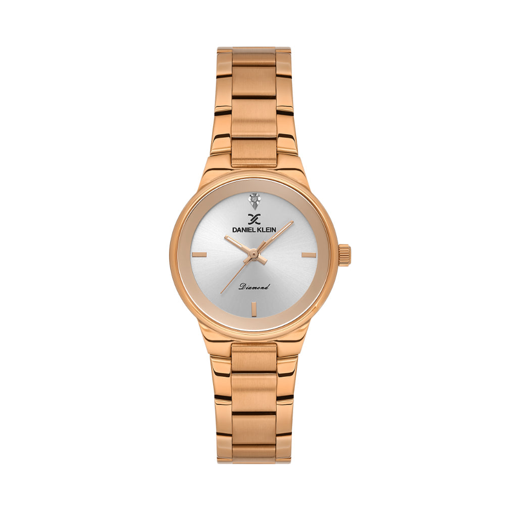 Daniel Klein Diamond Rose Gold Stainless Steel Watch for Women DK.1.14136-5