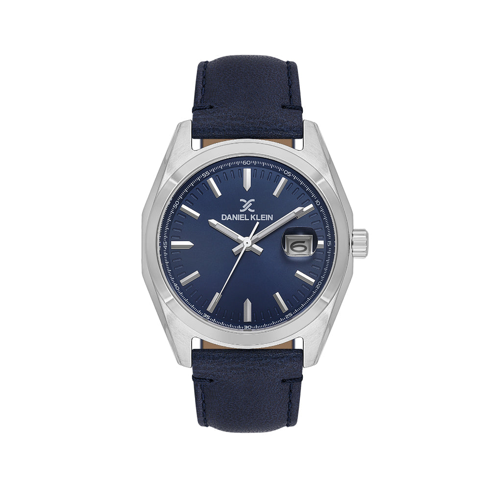 Daniel Klein Premium Dark Blue Leather Watch for Men DK.1.14138-2