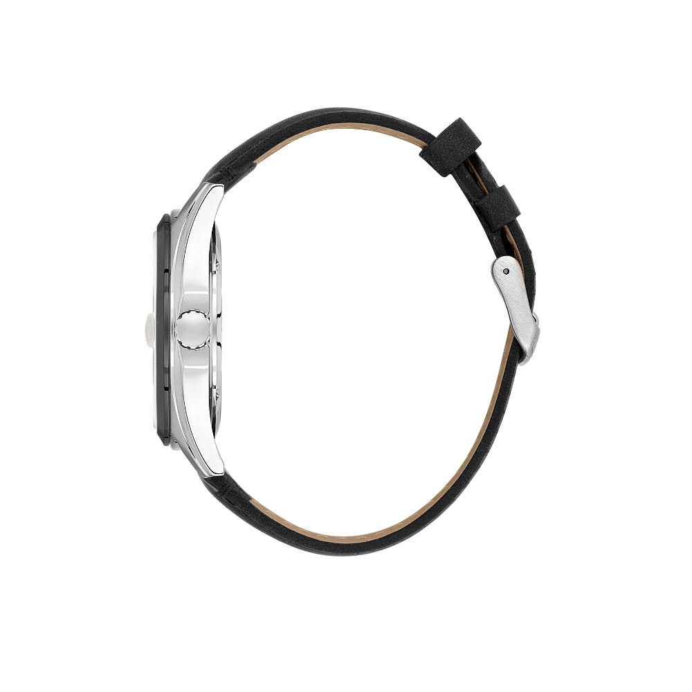 Daniel Klein Leather Black Watch for Men DK.1.14138-4