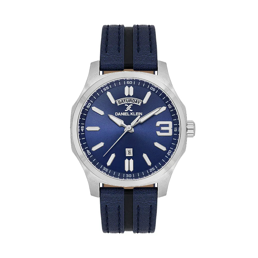 Daniel Klein Premium Dark Blue Leather Watch for Men DK.1.14141-2 - Daniel Klein Saudi Arabia