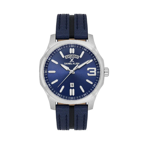 Daniel Klein Premium Dark Blue Leather Watch for Men DK.1.14141-2 - Daniel Klein Saudi Arabia