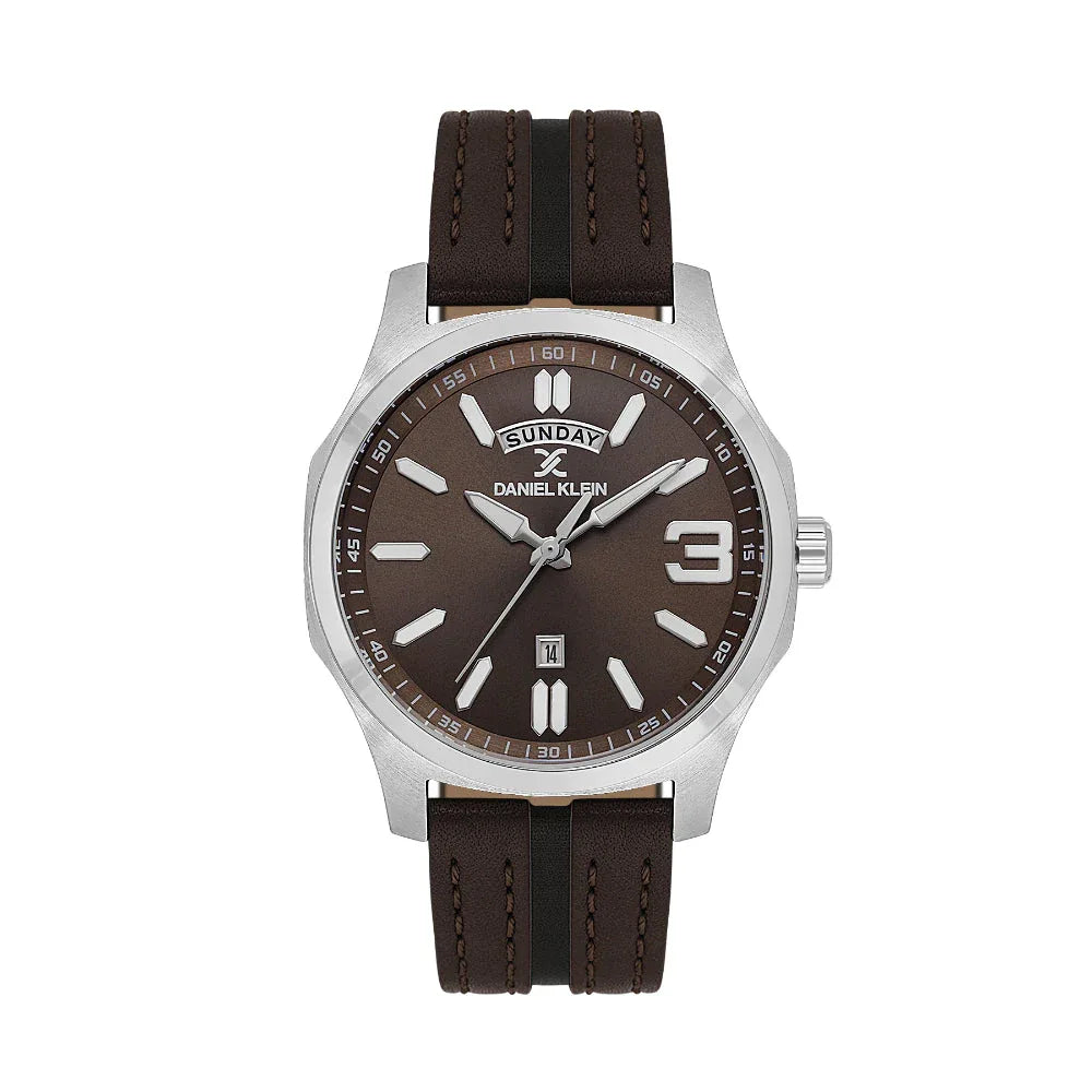 Daniel Klein Premium Dark Brown Leather Watch for Men DK.1.14141-3 - Daniel Klein Saudi Arabia