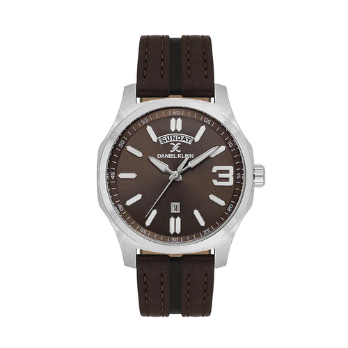 Daniel Klein Premium Dark Brown Leather Watch for Men DK.1.14141-3 - Daniel Klein Saudi Arabia