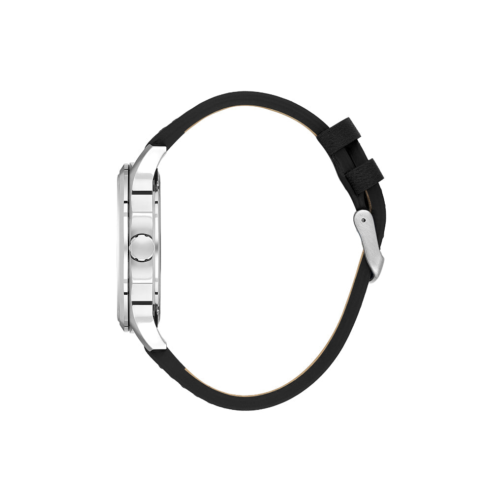 Daniel Klein Leather Black Watch for Men DK.1.14141-4