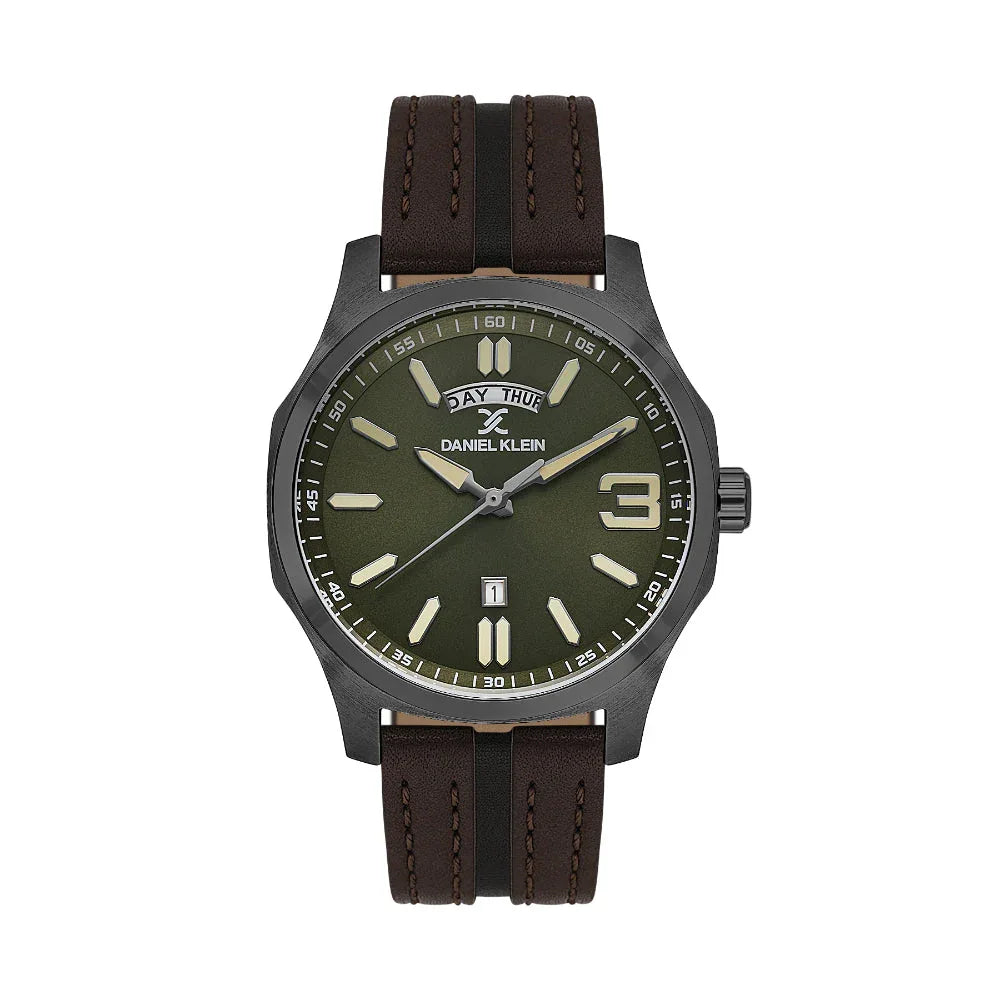 Daniel Klein Premium Dark Brown Leather Watch for Men DK.1.14141-5 - Daniel Klein Saudi Arabia