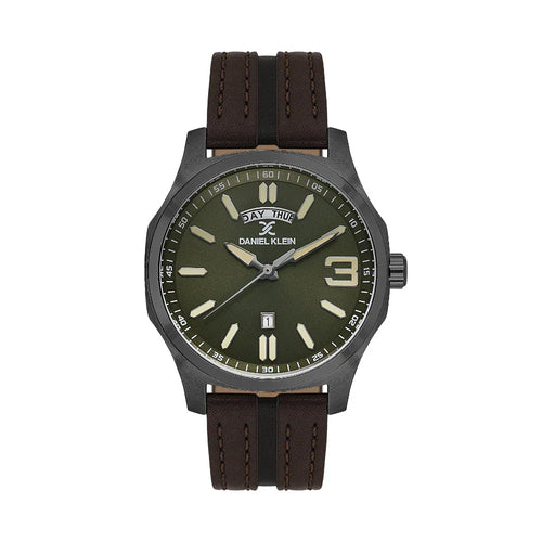 Daniel Klein Premium Dark Brown Leather Watch for Men DK.1.14141-5 - Daniel Klein Saudi Arabia