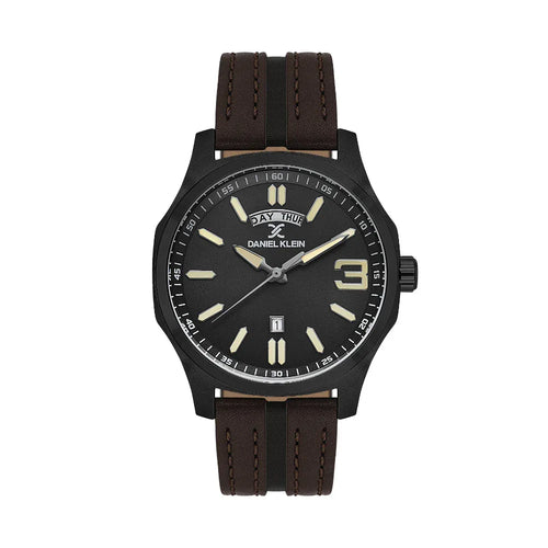 Daniel Klein Premium Dark Brown Leather Watch for Men DK.1.14141-6 - Daniel Klein Saudi Arabia