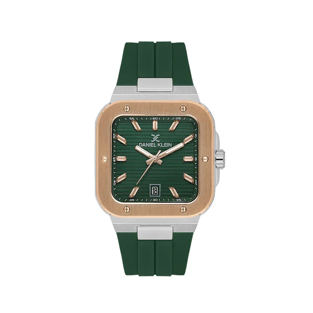 Daniel Klein Premium Dark Green Silicone Band Watch for Men DK.1.14143-4 - Daniel Klein Saudi Arabia
