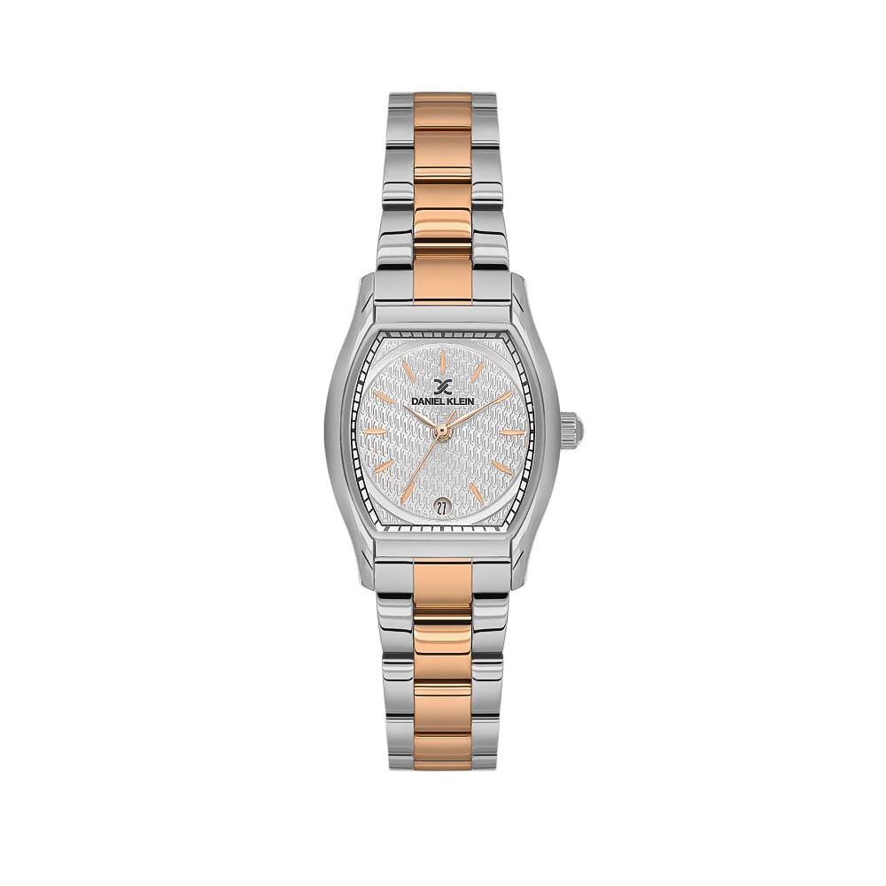 Daniel Klein Premium Silver and Rose Gold Stainless Steel Watch for Women DK.1.14151-6