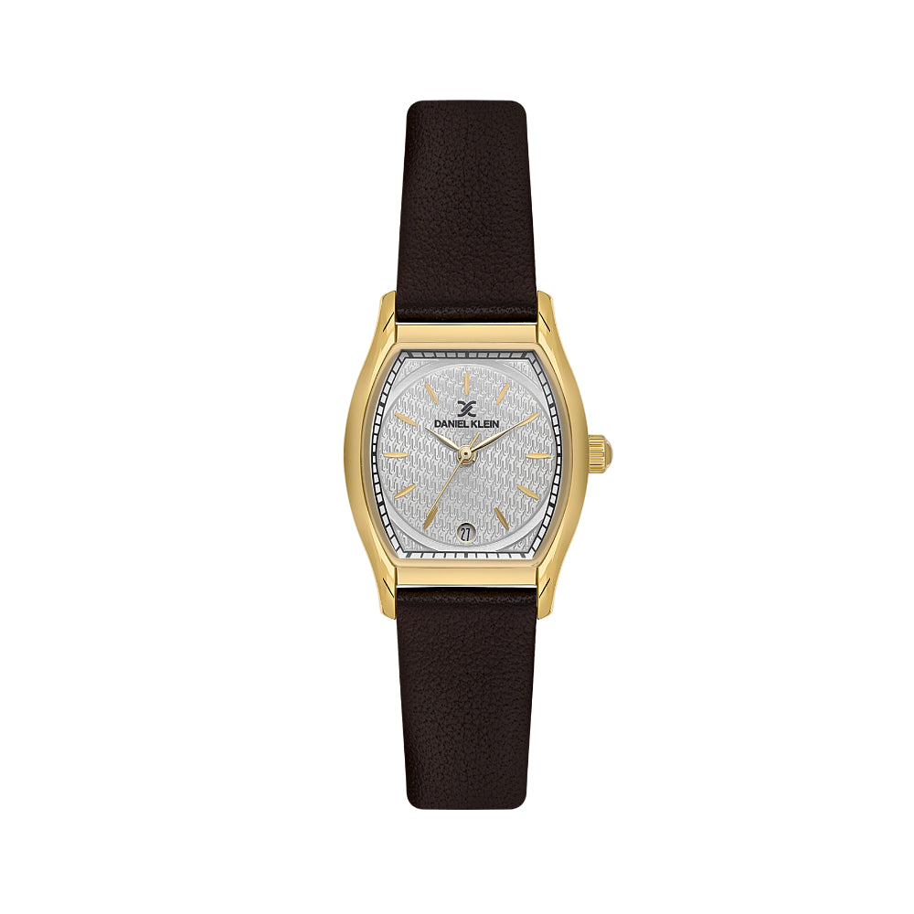 Daniel Klein Leather Dark Brown Watch for Women DK.1.14152-2