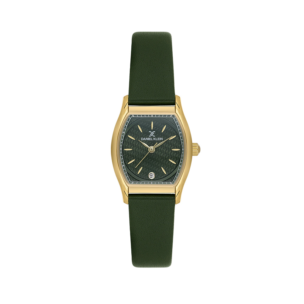 Daniel Klein Premium Dark Green Leather Watch for Women DK.1.14152-4
