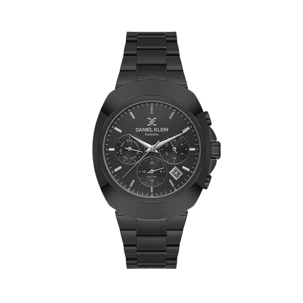 Daniel Klein Exclusive Black Stainless Steel Watch for Men DK.1.14211-6