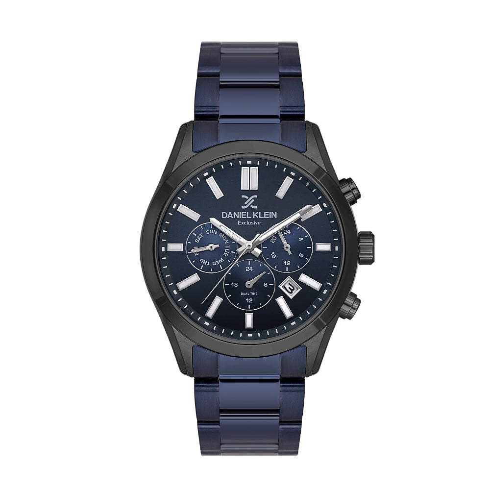 Daniel Klein Exclusive Blue Stainless Steel Watch for Men DK.1.14213-5