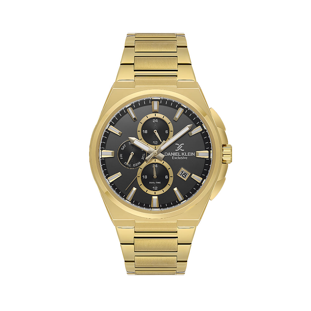 Daniel Klein Exclusive Gold Stainless Steel Watch for Men DK.1.14214-4