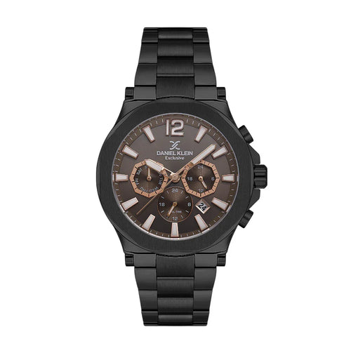 Daniel Klein Exclusive Black Stainless Steel Watch for Men DK.1.14216-5 - Daniel Klein Saudi Arabia