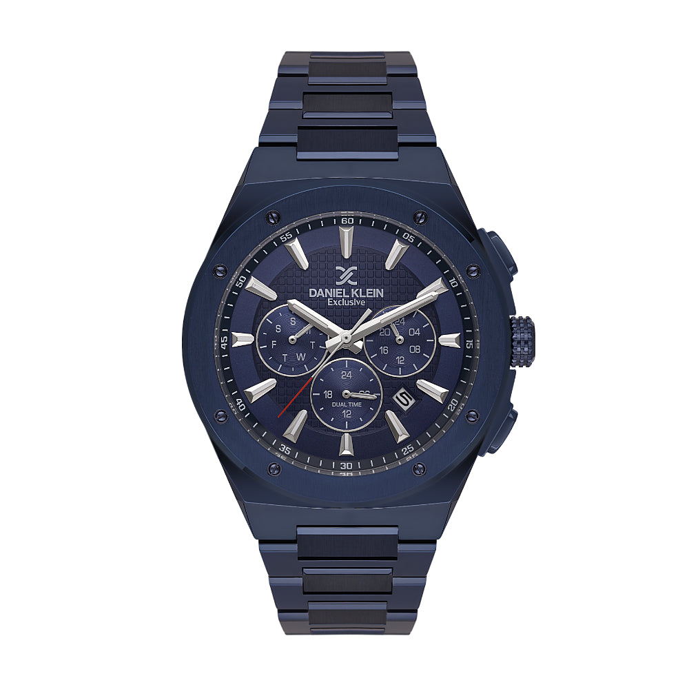 Daniel Klein Exclusive Blue Stainless Steel Watch for Men DK.1.14219-5