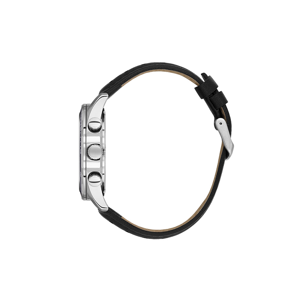 Daniel Klein Leather Black Watch for Men DK.1.14221-1