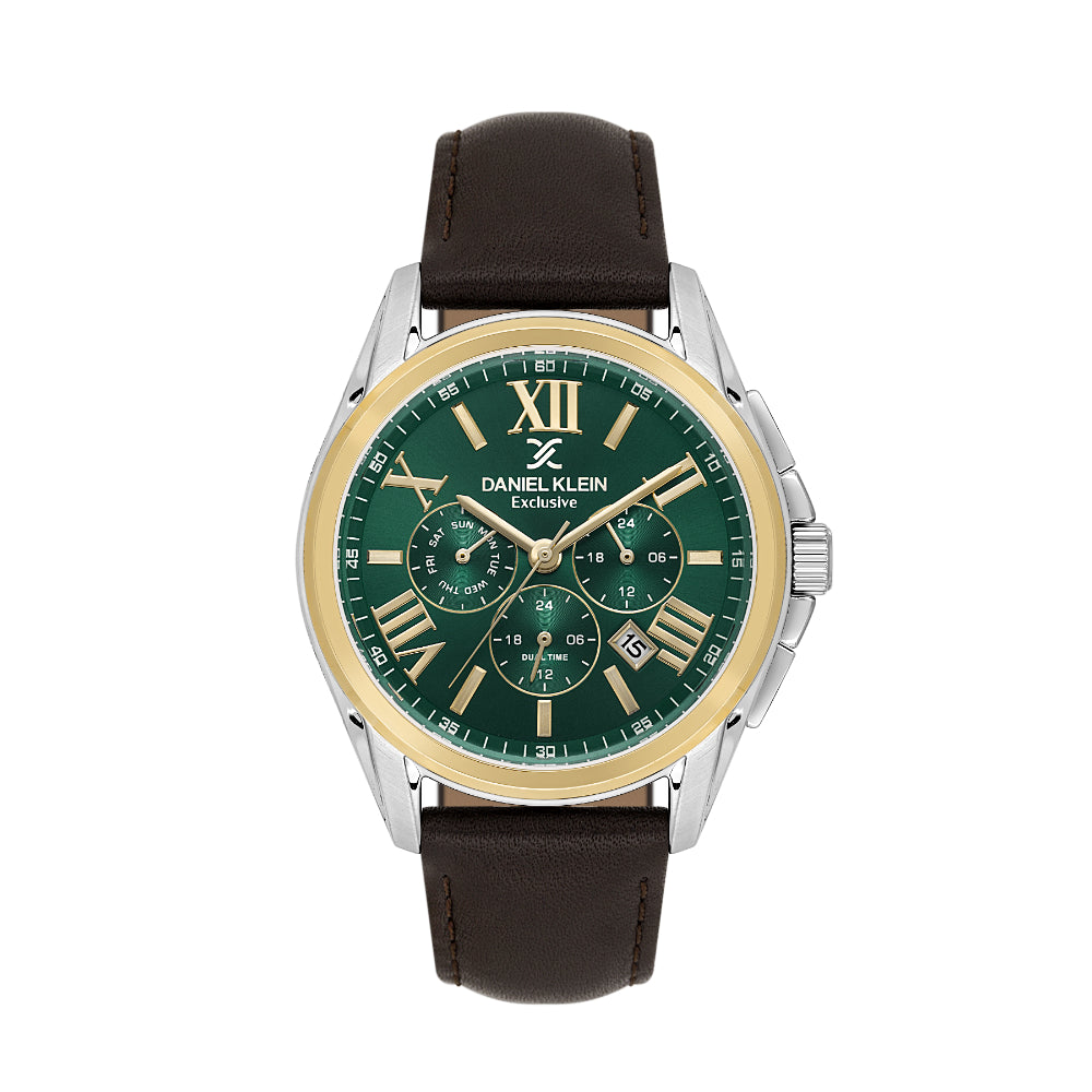 دانيال كلاين ساعة جلد بني داكن للرجال DK.1.14223-4