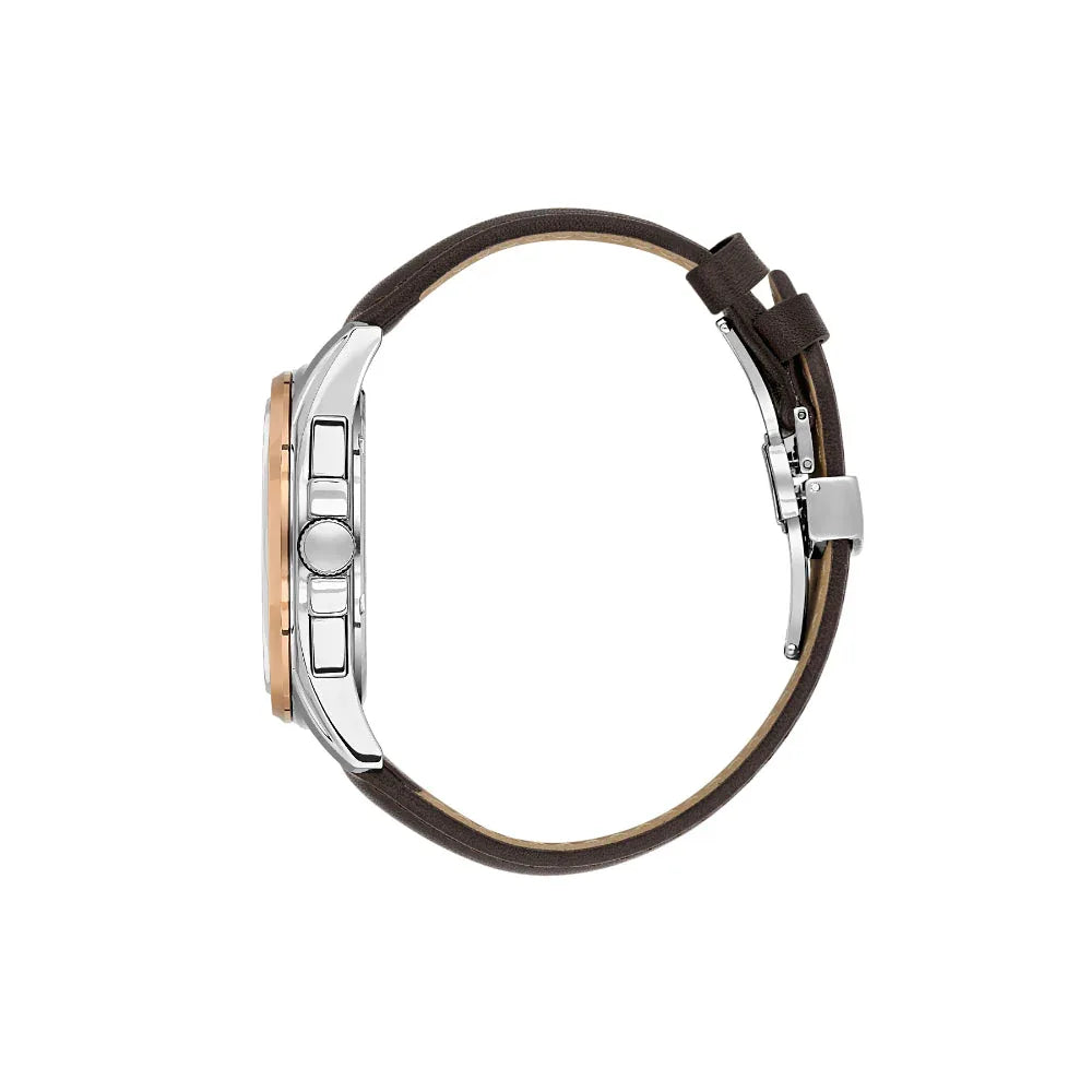 Daniel Klein Exclusive Dark Brown Leather Watch for Men DK.1.14223-5 - Daniel Klein Saudi Arabia