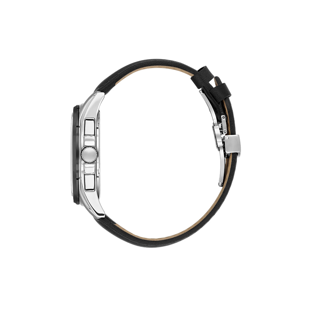 Daniel Klein Exclusive Black Leather Watch for Men DK.1.14223-6