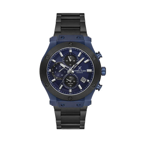Daniel Klein Exclusive Black Stainless Steel Watch for Men DK.1.14227-5 - Daniel Klein Saudi Arabia