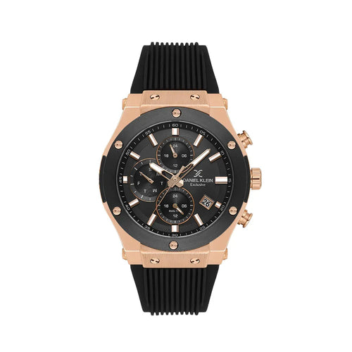 Daniel Klein Exclusive Black Silicone Band Watch for Men DK.1.14228-4 - Daniel Klein Saudi Arabia