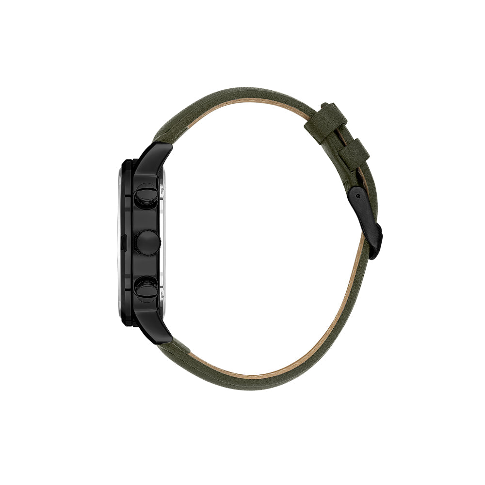 Daniel Klein Exclusive Dark Green Leather Watch for Men DK.1.14229-5