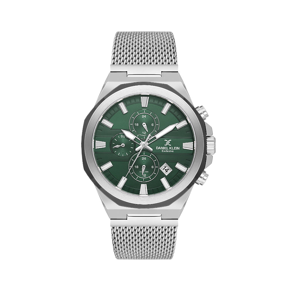Daniel Klein Exclusive Silver Mesh Band Watch for Men DK.1.14234-3