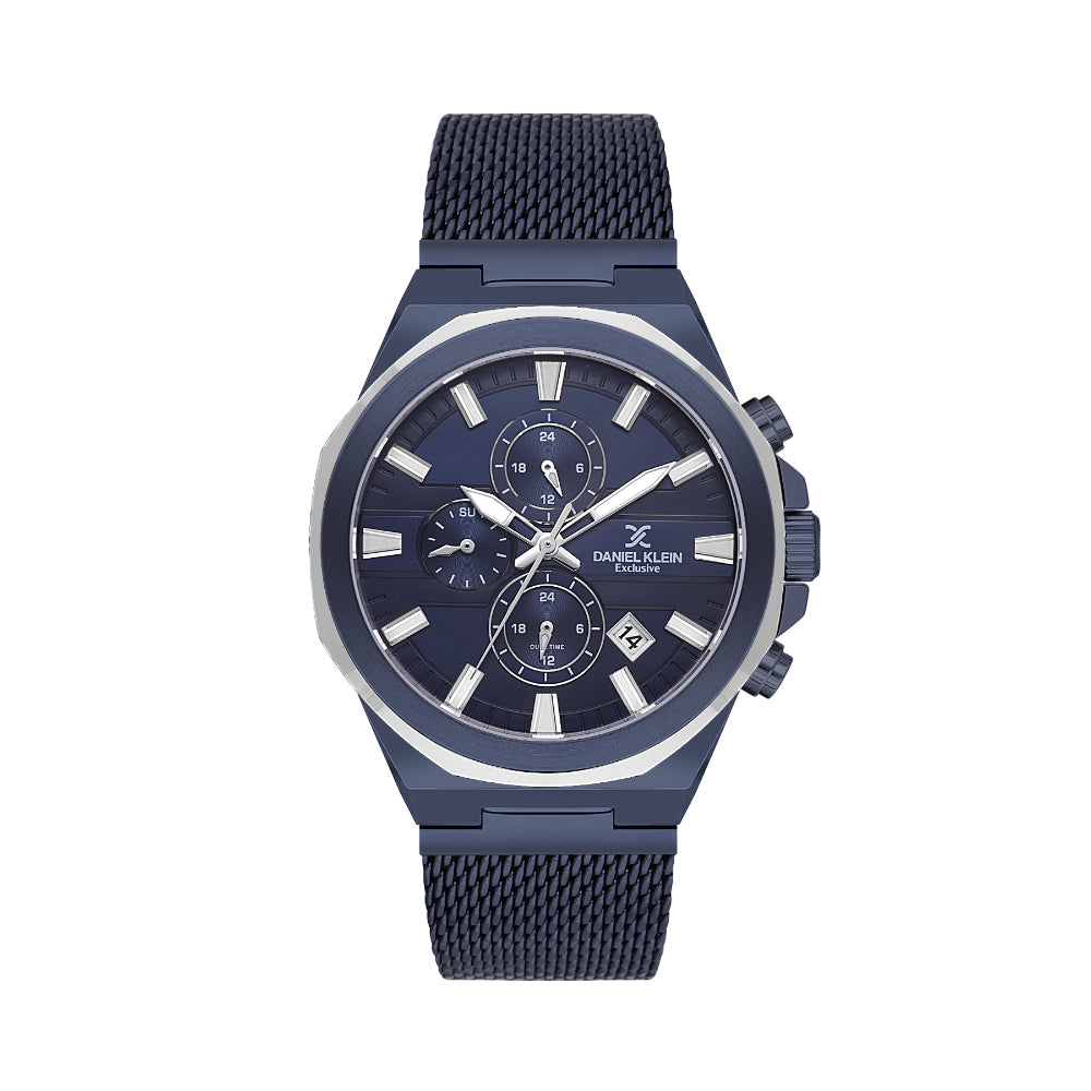 Daniel Klein Exclusive Dark Blue Mesh Band Watch for Men DK.1.14234-4