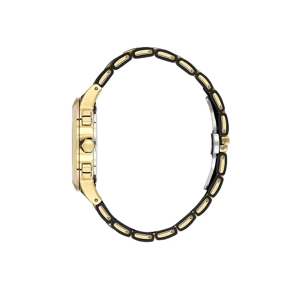 Daniel Klein Exclusive Black and Gold Stainless Steel and Silicone Watch for Men DK.1.14235-3 - Daniel Klein Saudi Arabia