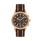 Daniel Klein Exclusive Dark Brown and Rose Gold Stainless Steel and Silicone Watch for Men DK.1.14235-5
