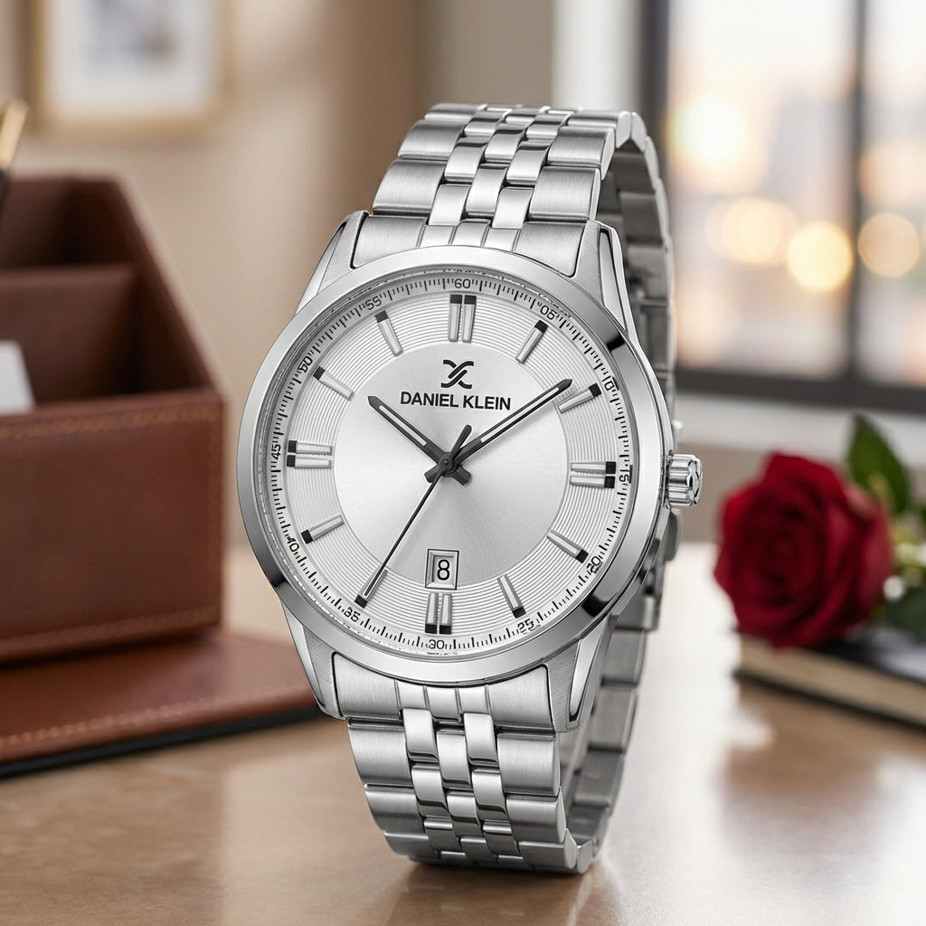 Daniel Klein Steely Silver Stainless Steel Watch for Men DK.1.14265-1