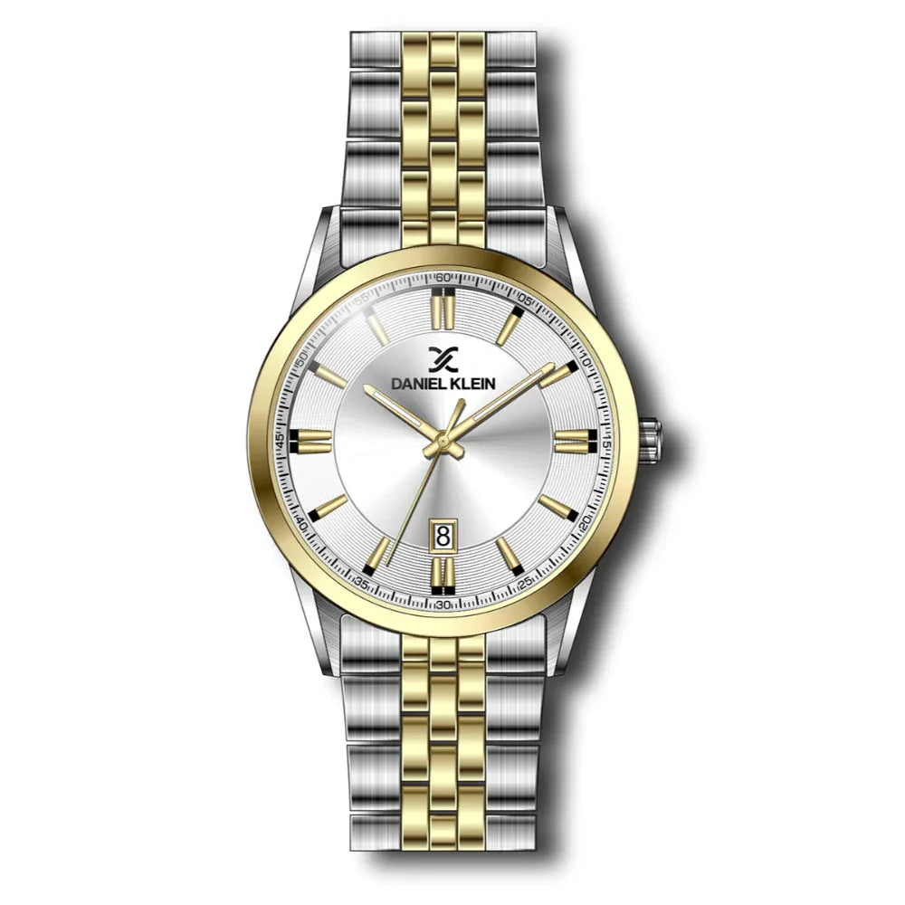 Daniel Klein Steely Silver and Gold Stainless Steel Watch for Men DK.1.14265-5 - Daniel Klein Saudi Arabia
