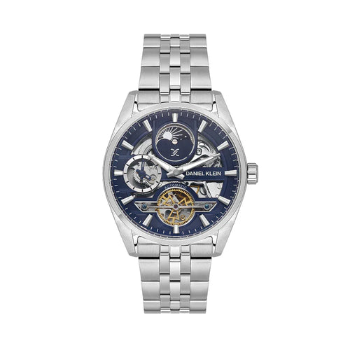Daniel Klein Skeleton Silver Stainless Steel Watch for Men DK.1.14266-4 - Daniel Klein Saudi Arabia