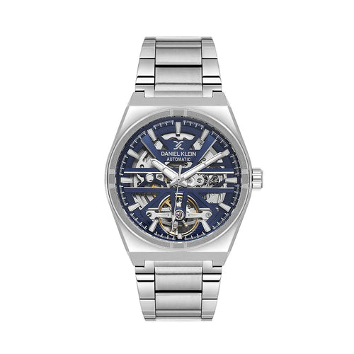 Daniel Klein Skeleton Silver Stainless Steel Watch for Men DK.1.14268-4 - Daniel Klein Saudi Arabia