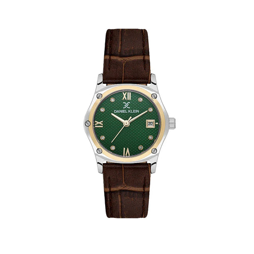 Daniel Klein Premium Dark Brown Leather Watch for Women DK.1.14270-4 - Daniel Klein Saudi Arabia